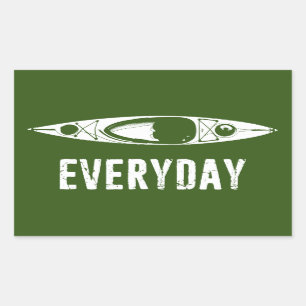 Kajak elke dag rechthoekige sticker