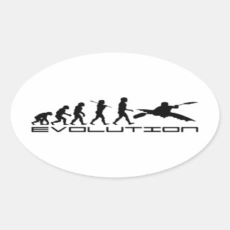 Kajak Kajakken Water Sport Evolution Art Ovale Sticker