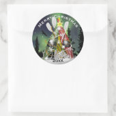 Kajak kerstboom onder de Aurora Borealis Ronde Sticker (Tas)