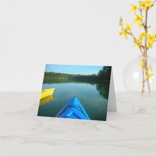 Kajak Notecard Kaart (Gele Bloem)