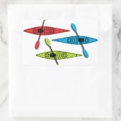 kajak-sticker rechthoekige sticker (Tas)