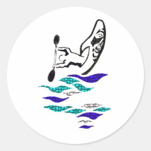 Kajak Uitzicht Ronde Sticker