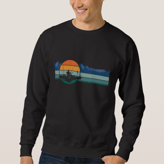 Kajak Vist Boat Angling Retro Kijk Trui (Voorkant)