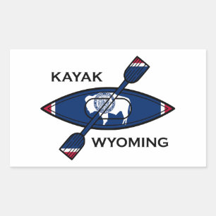Kajak Wyoming vlag Rechthoekige Sticker