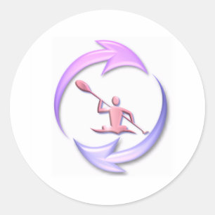 Kajakcyclus ontwerp ronde sticker