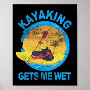 Kajakken krijgt me nat Halloween plezier Poster