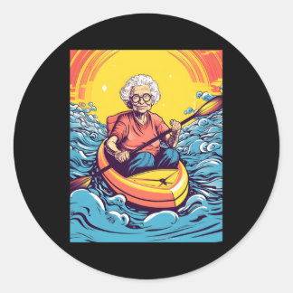 Kajakken Oma Kayaker Kajak Kano Kanoën Ronde Sticker
