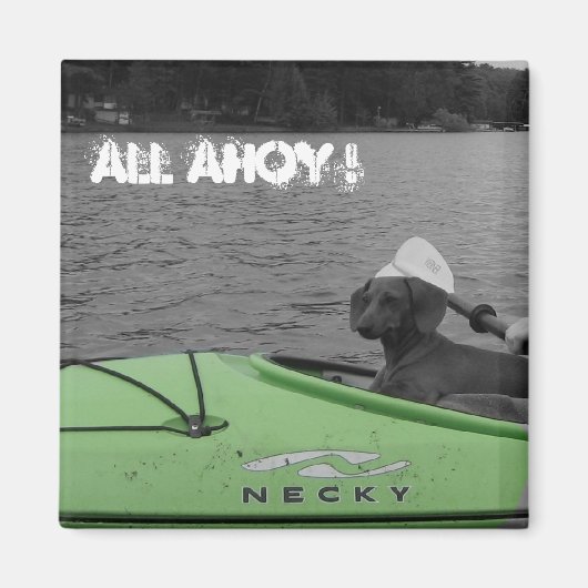 Kajakken Wiener Hond Magneet (Voorkant)