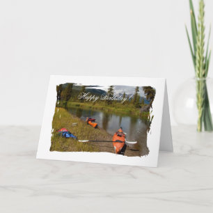 Kajaks in rust; Happy Birthday Kaart