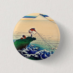 Kajikazawa in de provincie Kai door Katsushika Hok Ronde Button 3,2 Cm