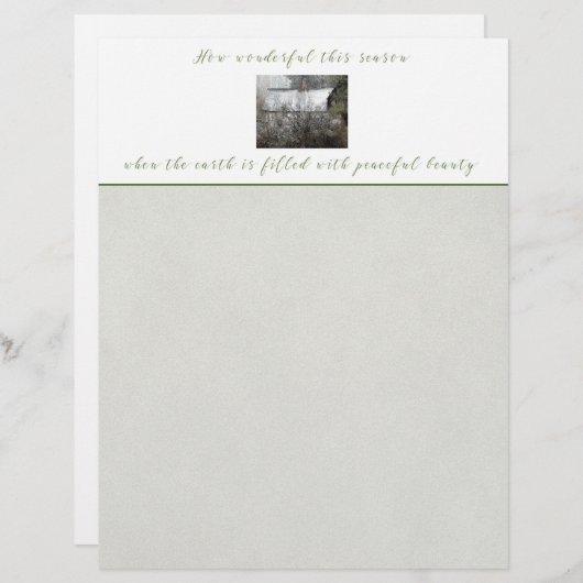 Kajuit in het kerstbriefpapier voor de Bossen (Voorkant / Achterkant)