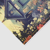 Kajuit met  Wildflower Path Illustration Tissuepapier (Detail)