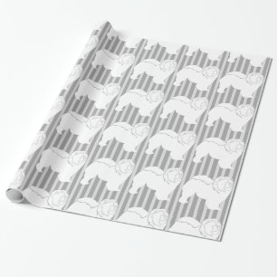 Kajuitomhulling wit silhouet grijs cadeaupapier