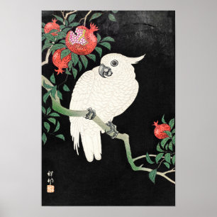 Kakadu en granaatappel van Ohara Koson Poster