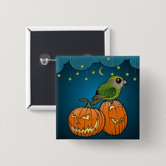 Kakapo Halloween Vierkante Button 5,1 Cm (Voorkant /achterkant)