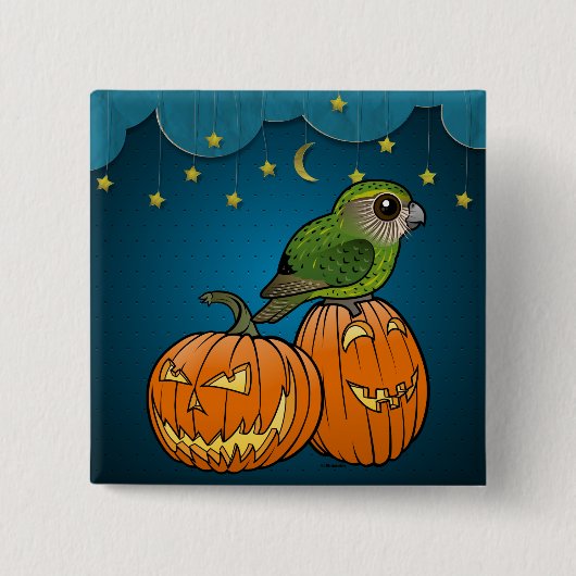 Kakapo Halloween Vierkante Button 5,1 Cm (Voorkant)