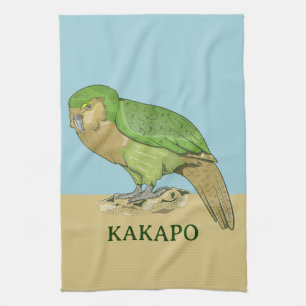 Kakapo illustratie theedoek