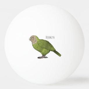 Kakapo vogel cartoon illustratie pingpongballen
