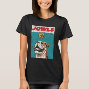 Kaken Hond Bulldog Hamburger Grappige Uitdrukking T-shirt
