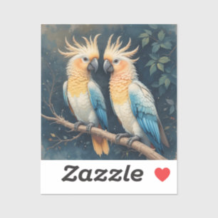 kaketoe-papegaaienpaar sticker