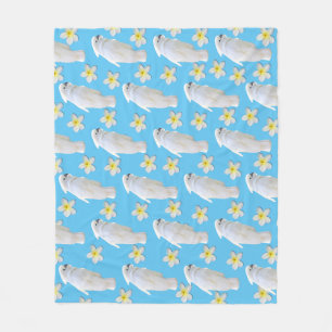 Kaketoes en Plumeria Blooms Fleece Deken