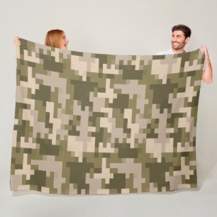 Kaki Digitale Camouflage Fleece Deken