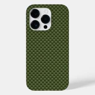Kaki groene koolstofvezel automobieltextuur Case-Mate iPhone 14 pro hoesje