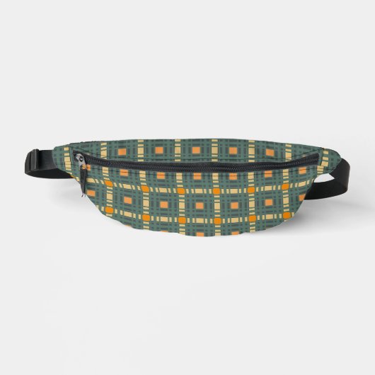 Kaki plaid tartan Fanny Pack (Recto)