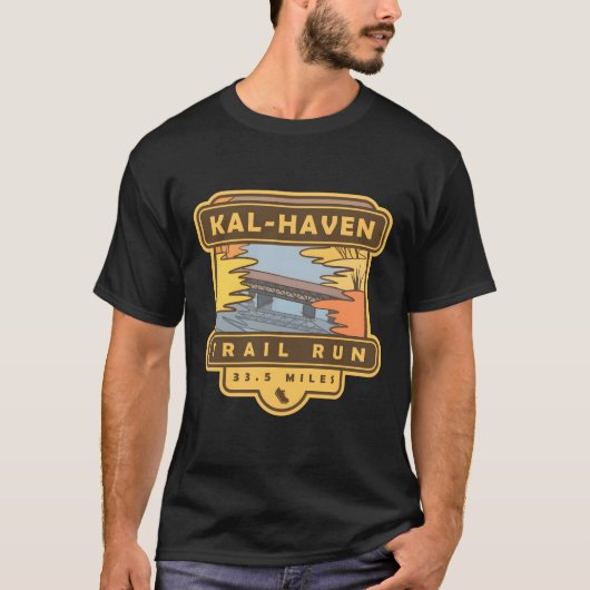 Kal-Haven Trail Run � 33,5 mijl hardloopsouvenir T-shirt (Voorkant)