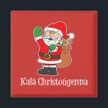 Kala Christougenna Greek Christmas Santa Magnet<br><div class="desc">Kala Christougenna Greek Christmas Santa magnet. Say "Merry Christmas" in Greek with this cute,  cartoon Santa design. Great for a Greek household.</div>