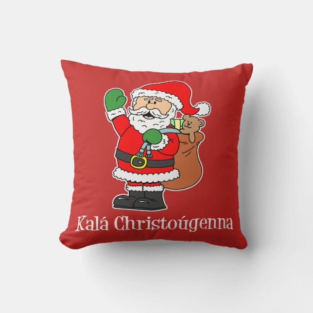 Kala Christougenna Griekse kerstkerstkerstkerstker Kussen (Voorkant)