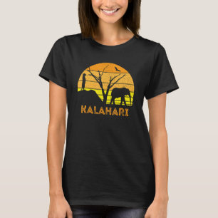 Kalahari Desert Elephant Meerkat Sunset Safari T-shirt