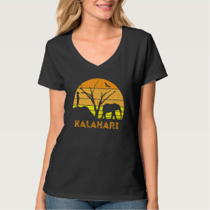 Kalahari Desert Elephant Meerkat Sunset Safari T-shirt