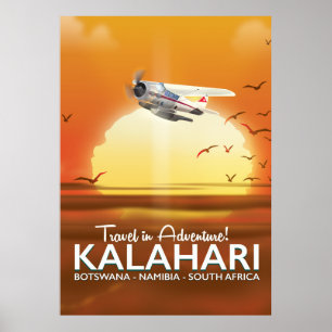 Kalahari Woestijn Avonturen reisposter Poster