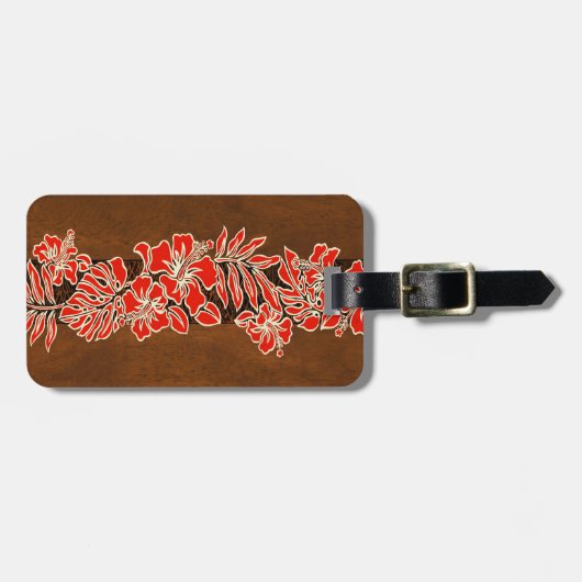 Kalaheo Hawaiian Hibiscus Tapa Bagagelabels (Voorkant horizontaal)