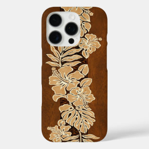 Kalaheo Hawaiian Hibiscus Tapa Faux Koa Wood  iPhone 16 Pro Hoesje