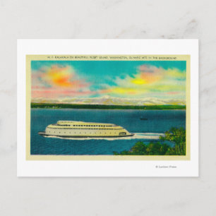 Kalakala Ferry, Puget Sound, Olympisch gebergte Briefkaart