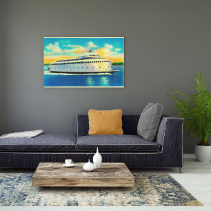 Kalakala Ferry, 's Werelds eerste gestroomlijnde Canvas Afdruk