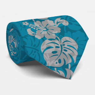 Kalakaua Border Hawaiian Hibiscus Two-side Printed Stropdas