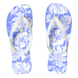 Kalakaua-rand Hawaiïaanse Hibiscus Lavendel Teenslippers