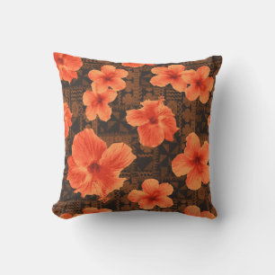 Kalalau Tapa Tropische Hawaiaanse Hibiscus Buiten Buitenkussen