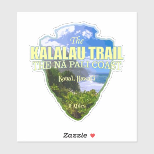 Kalalau Trail (pijlpunt) Sticker (Vel)