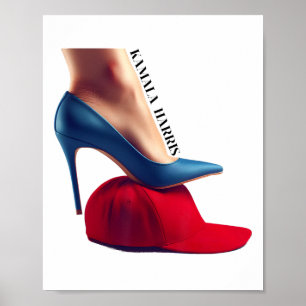Kalama Harris 2024 Retro Comma La Red Pet Anti Tru Poster