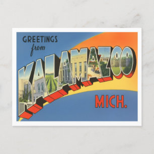 Kalamazoo, Michigan  Big Letters Briefkaart