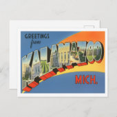 Kalamazoo, Michigan Vintage Big Letters Carte post (Devant / Derrière)