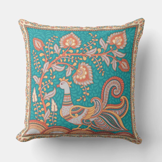 Kalamkari Kussen (Voorkant)