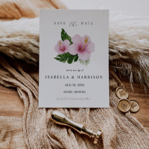 KALANI Modèle de faire-part de mariage à l'hibis