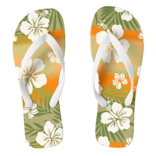 Kalani Tie Dye Blend Tropisch Hibiscus - Oranje Teenslippers