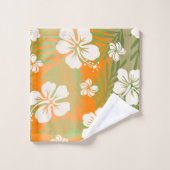 Kalani Tie Dye Mélange Hibiscus Tropical - Orange (Gant de toilette)