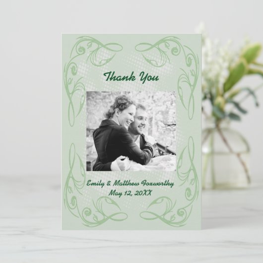 Kale Abstracte Spiraalrand Bedankt Plat Kaart (Staand voorkant)